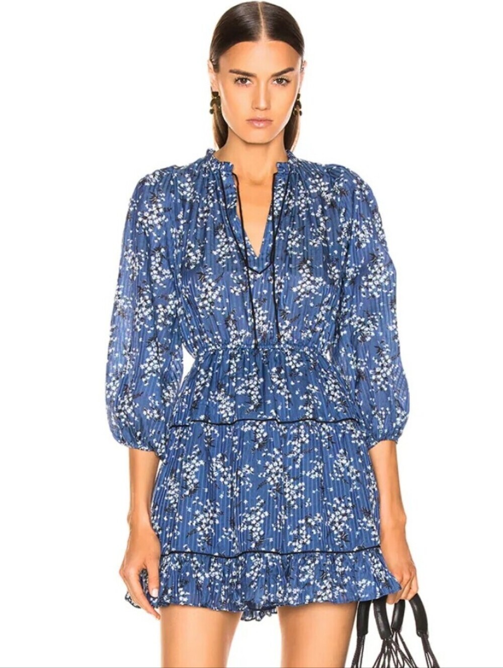 Ulla Johnson Brienne Floral Dress Blue Size 8